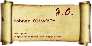 Hohner Olivér névjegykártya